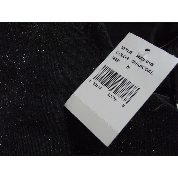 Bobeau Blazer jacket Medium Charcoal Gray Bell Sleeve Knit Silk sparkle cardigan - Picture 7 of 10